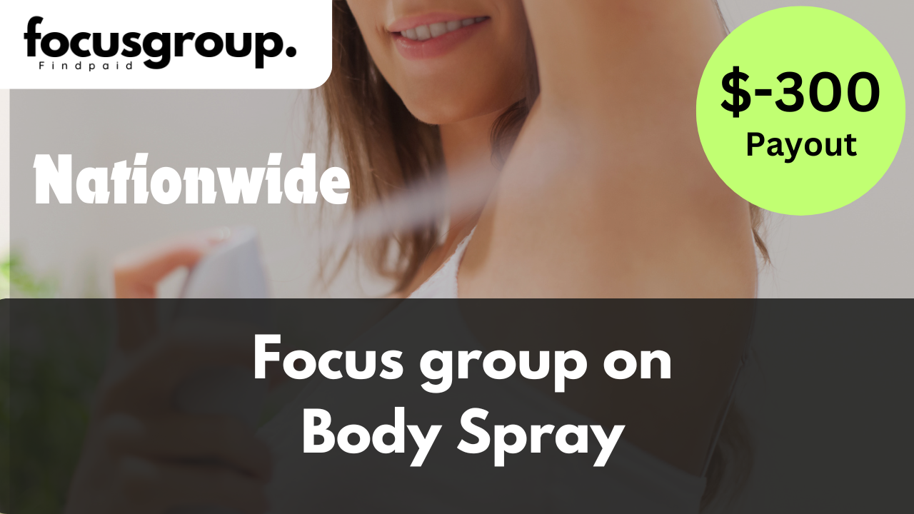 Focus Group on Body Spray Study- $300