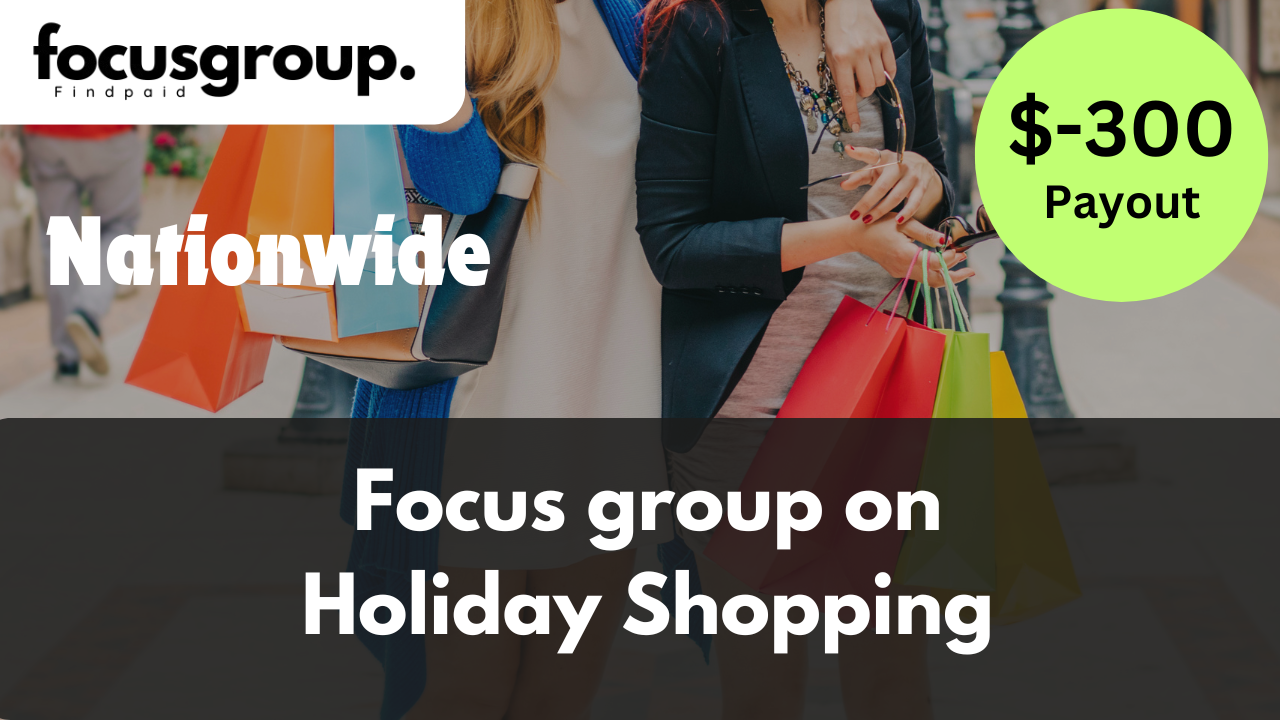 Focus Group on Holiday Shopping Study- $300