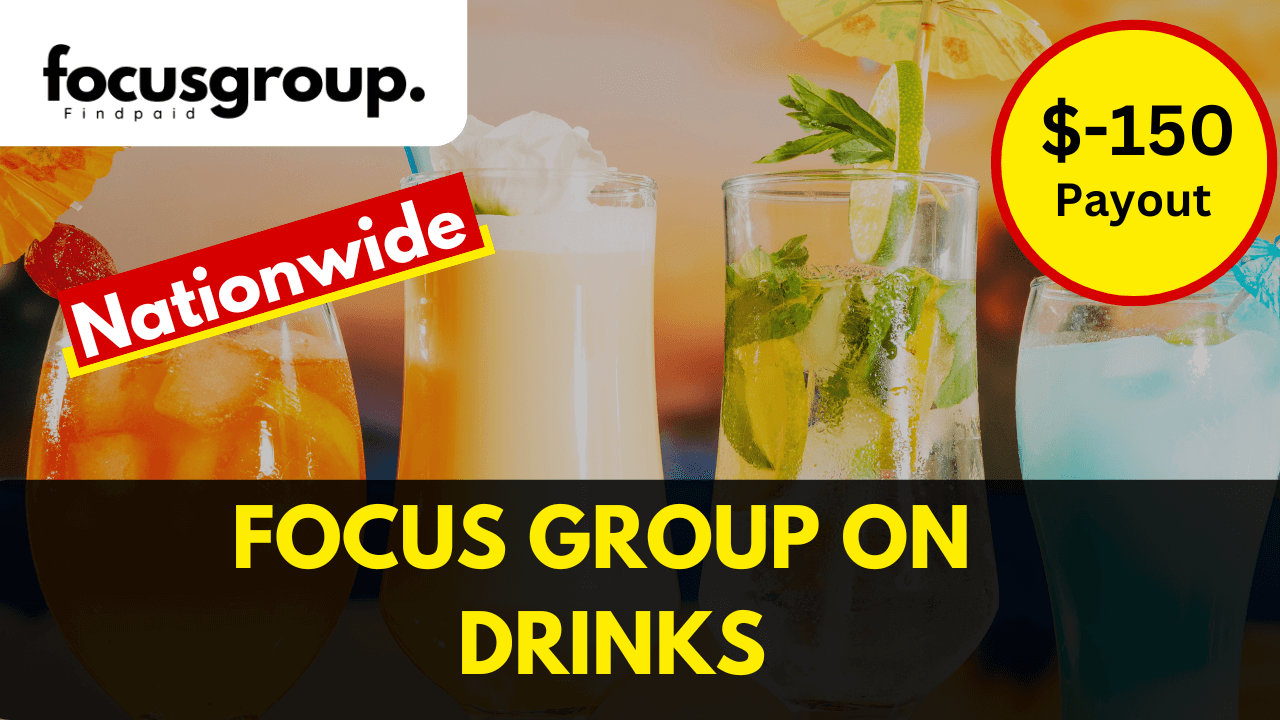 Online Focus group on drinks- $150