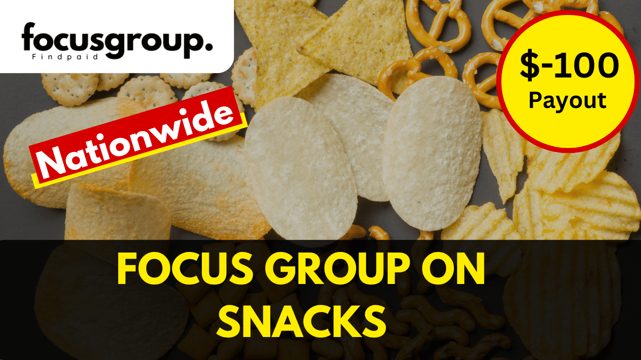 Online Focus group on snacks - $100