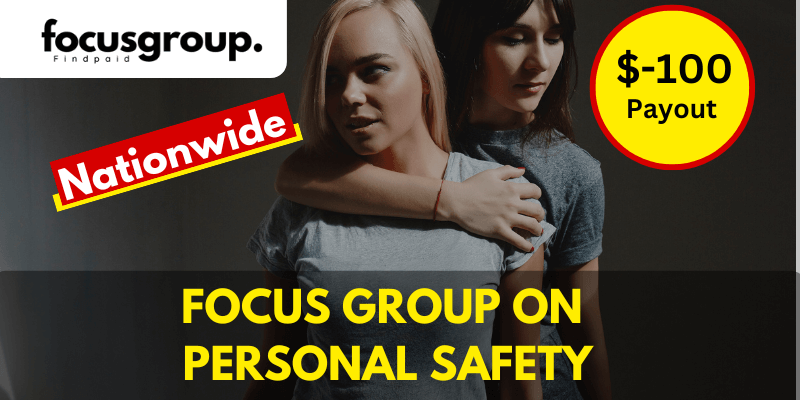 Paid Online Focus Group On Personal Safety Study - $100