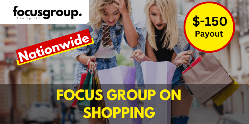 Paid Online Focus Group On Shopping Study - $150