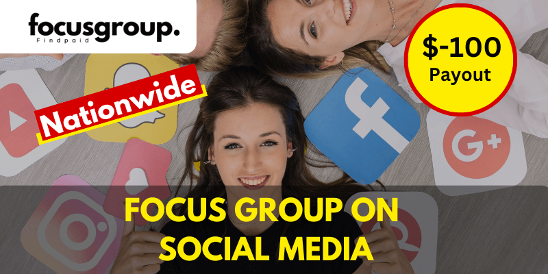 Paid Online Focus Group On Social Media Study - $100