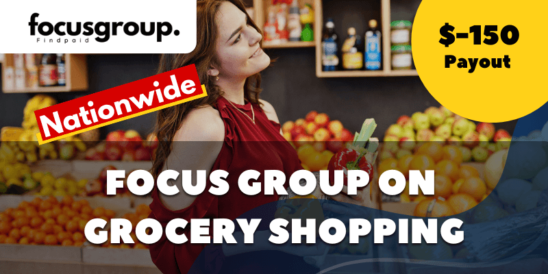 Paid Online Focus Group On Grocery Shopping Study- $150