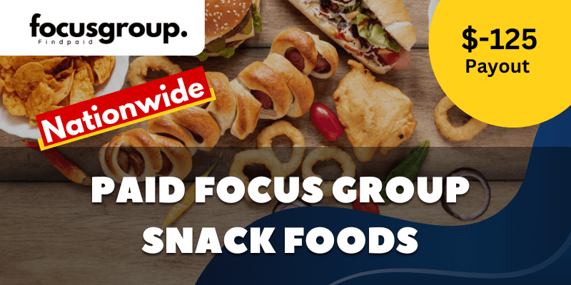 Paid Online Focus Group On Snack Foods- $125