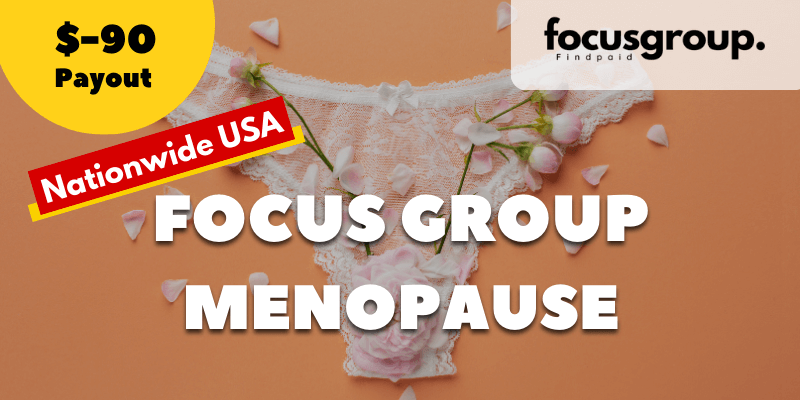 Paid Focus Group for women concerned with perimenopause or menopause Study- $90